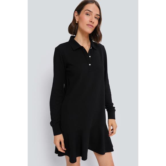TUCKERNUCK Black Long Sleeve Pique May Polo Dress NWT Size Small - Picture 3 of 11